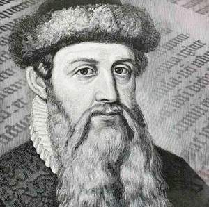 Gambar johhanes Gutenberg <em>sumber: www.ub.edu.com</em>